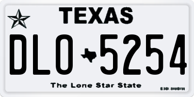 TX license plate DLO5254