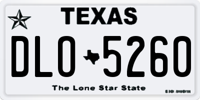 TX license plate DLO5260