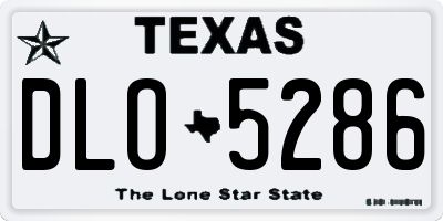 TX license plate DLO5286