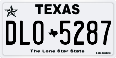 TX license plate DLO5287
