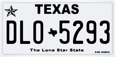 TX license plate DLO5293