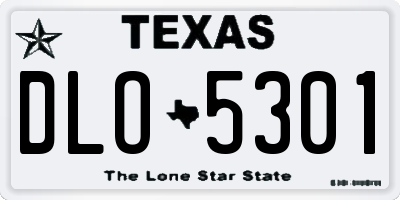 TX license plate DLO5301