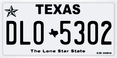 TX license plate DLO5302