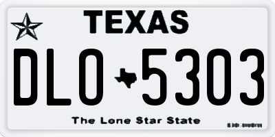 TX license plate DLO5303