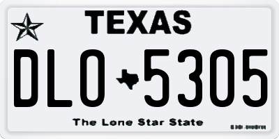 TX license plate DLO5305