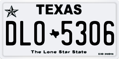 TX license plate DLO5306