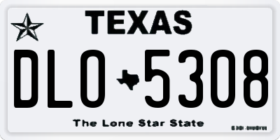 TX license plate DLO5308