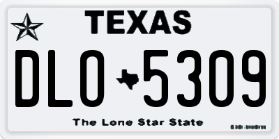 TX license plate DLO5309