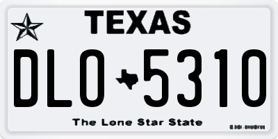 TX license plate DLO5310