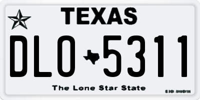 TX license plate DLO5311