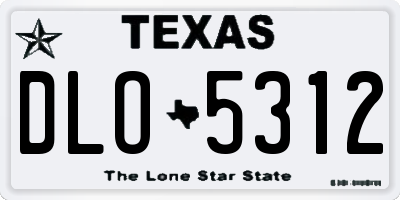 TX license plate DLO5312