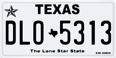 TX license plate DLO5313