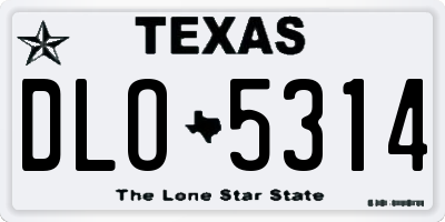 TX license plate DLO5314