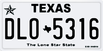 TX license plate DLO5316