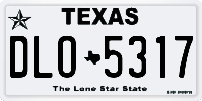 TX license plate DLO5317