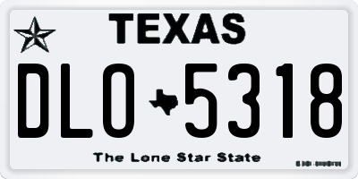 TX license plate DLO5318