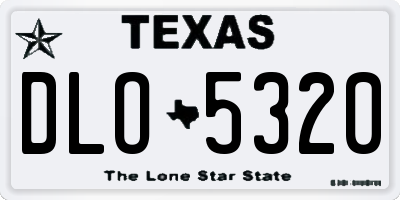 TX license plate DLO5320