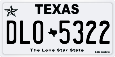 TX license plate DLO5322