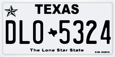 TX license plate DLO5324