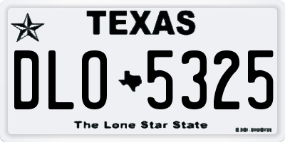 TX license plate DLO5325