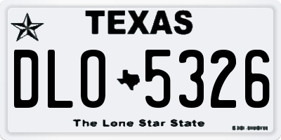 TX license plate DLO5326