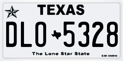 TX license plate DLO5328