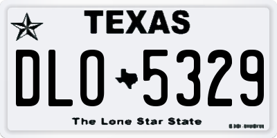 TX license plate DLO5329
