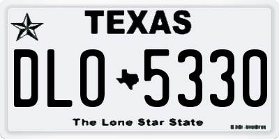 TX license plate DLO5330