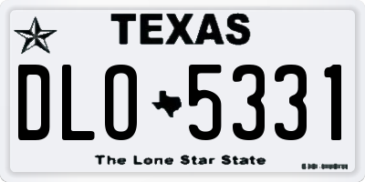 TX license plate DLO5331