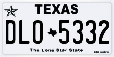 TX license plate DLO5332