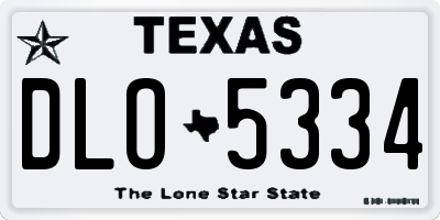 TX license plate DLO5334