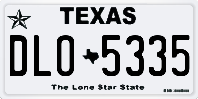 TX license plate DLO5335