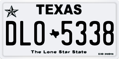 TX license plate DLO5338