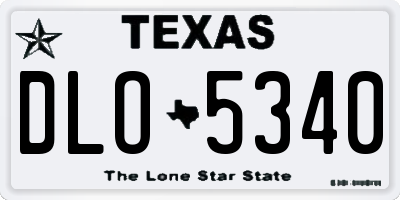 TX license plate DLO5340
