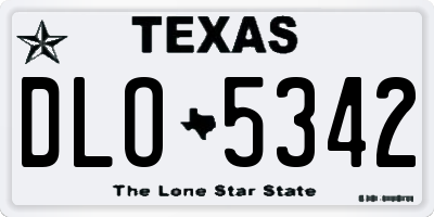 TX license plate DLO5342