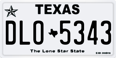 TX license plate DLO5343