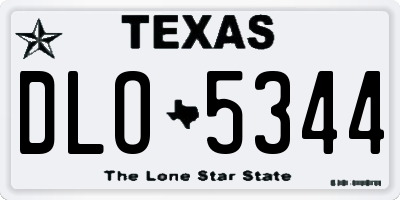 TX license plate DLO5344