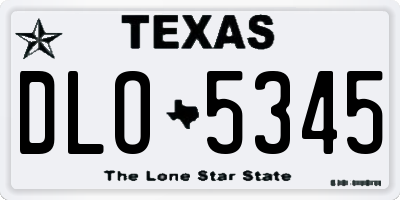 TX license plate DLO5345