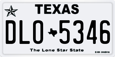 TX license plate DLO5346