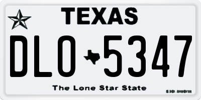 TX license plate DLO5347