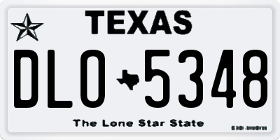 TX license plate DLO5348