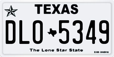 TX license plate DLO5349
