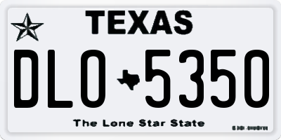 TX license plate DLO5350