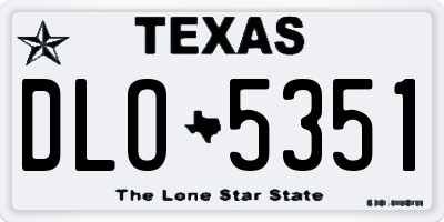 TX license plate DLO5351