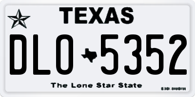 TX license plate DLO5352