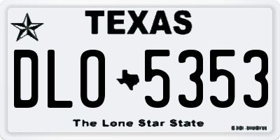 TX license plate DLO5353
