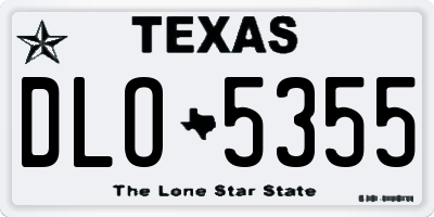 TX license plate DLO5355