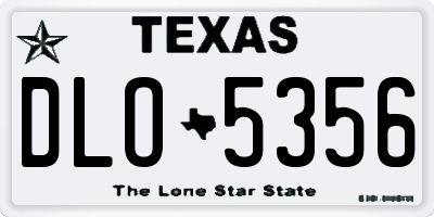 TX license plate DLO5356