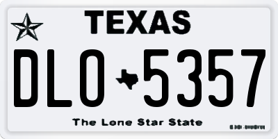 TX license plate DLO5357