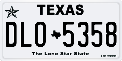 TX license plate DLO5358